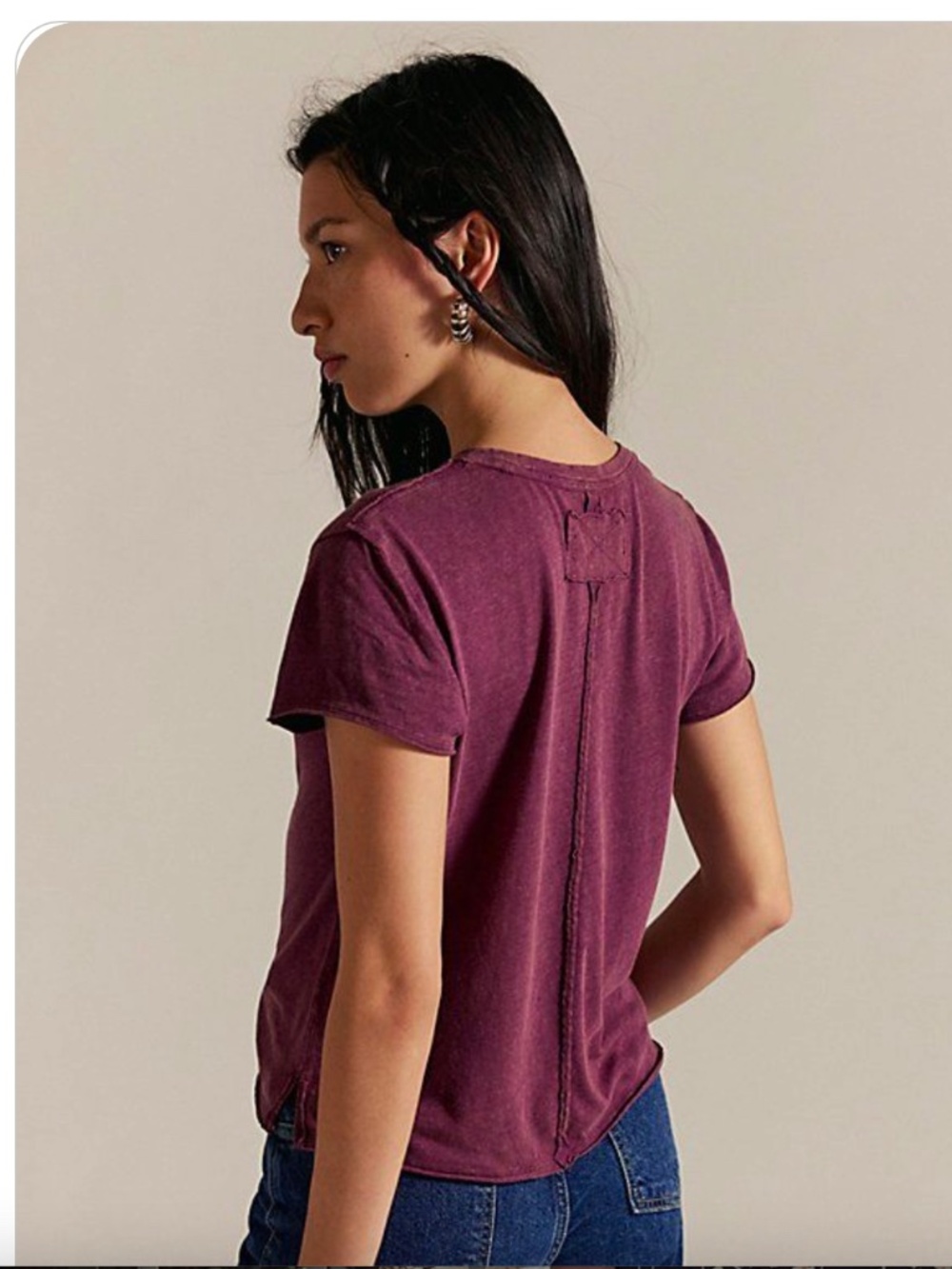 Free People We The Free Nova Tee  Violet Siren Size Medium - Picture 2 of 6